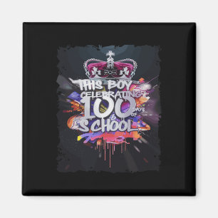 Íman 100º Dia de Grafite Engraçado Concluído 100 Dias