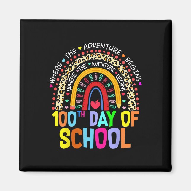 Íman 100.º Dia de Estudante Escolar 100 Dias Inteligent (Frente)