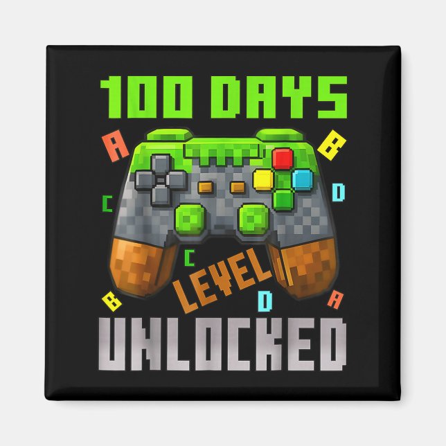 Íman 100 Days Level Unlocked Gaming 100 Days Of School  (Frente)