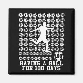 Íman 100 Days Of School Boys Soccer 100th Day Of School