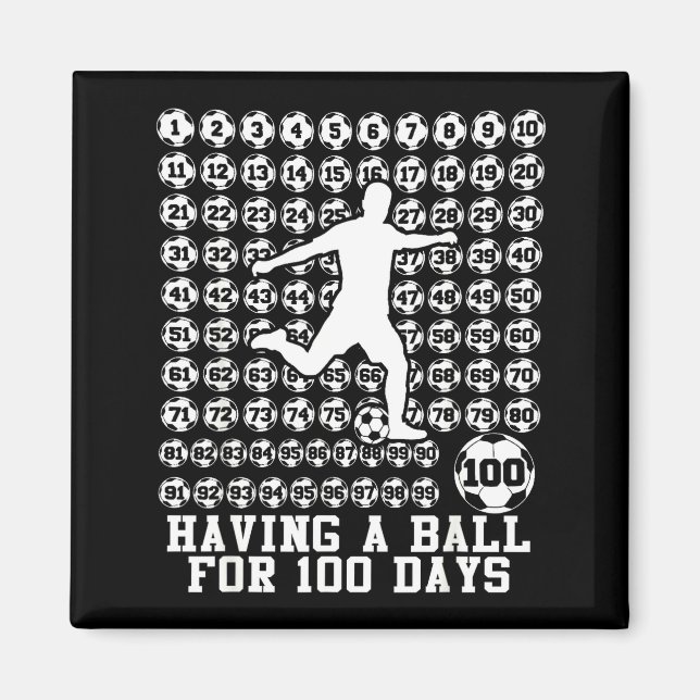 Íman 100 Days Of School Boys Soccer 100th Day Of School (Frente)