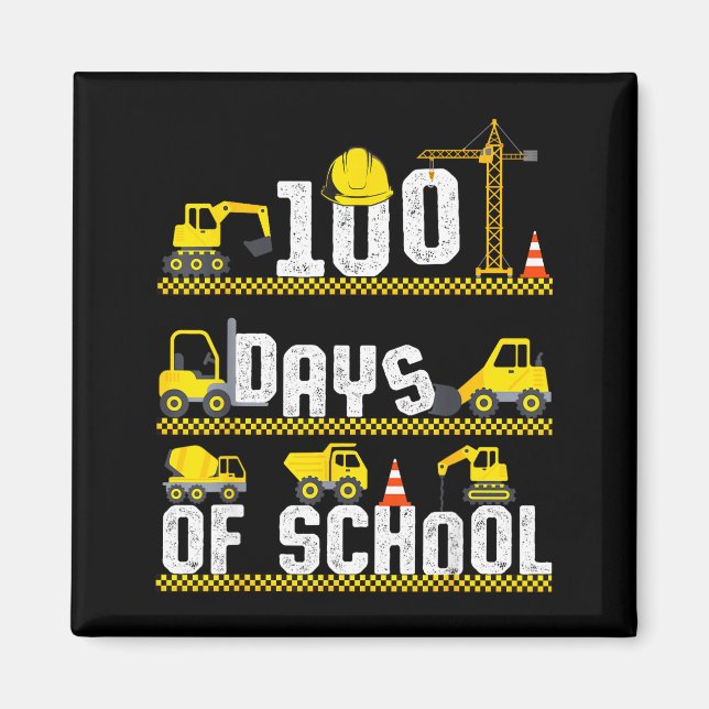 Íman 100 Days Of School Construction Truck 100th Day Bo (Frente)