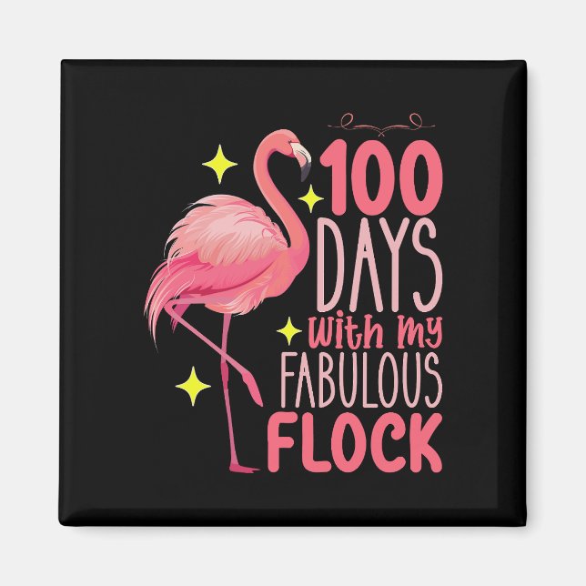 Íman 100 Dias Com Minha Fabulosa Escola de Flamingos (Frente)