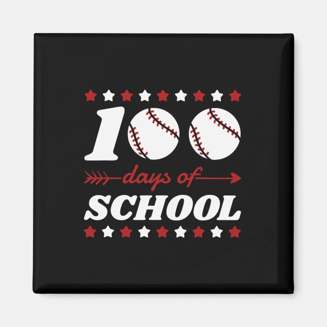 Íman 100 Dias De Amantes De Baseball Escolar (Frente)