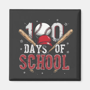 Íman 100 Dias de Amantes do Esporte de Beisebol Escolar