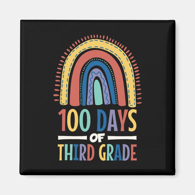Íman 100 Dias De Arco-Íris Feliz 100 Dia De (Frente)