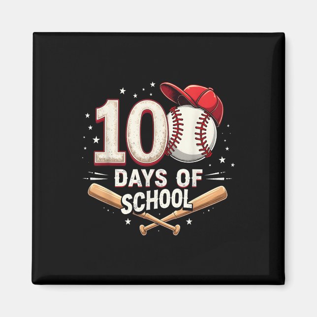 Íman 100 Dias De Basebol Escolar 100º Dia Da Escola (Frente)