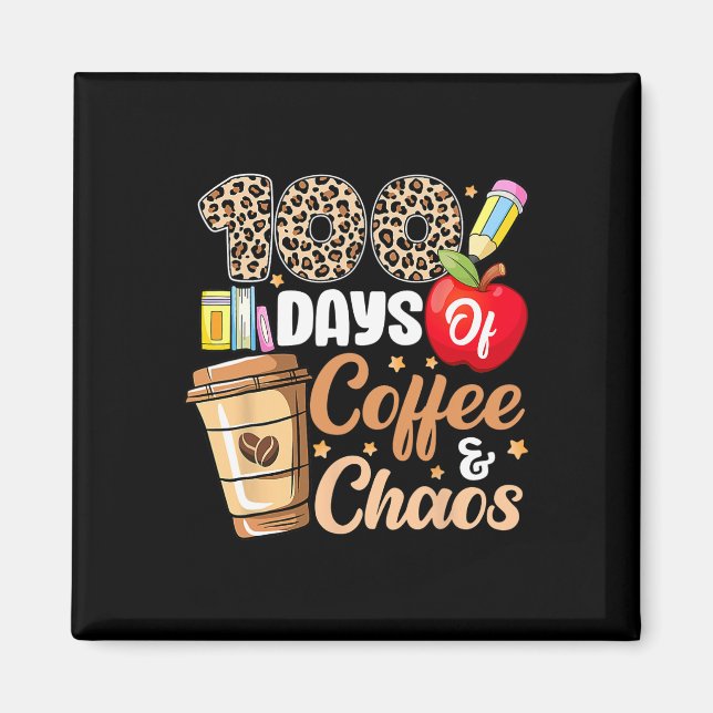 Íman 100 Dias De Café E Caos Leopardo 100 Dias De Chá (Frente)