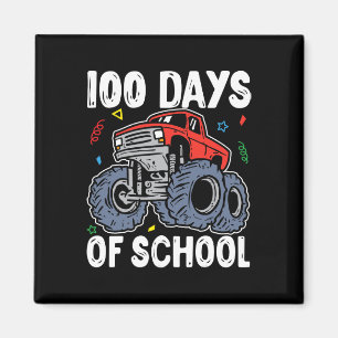 Íman 100 Dias De Caminhão De Monstro Escolar 100.º Dia