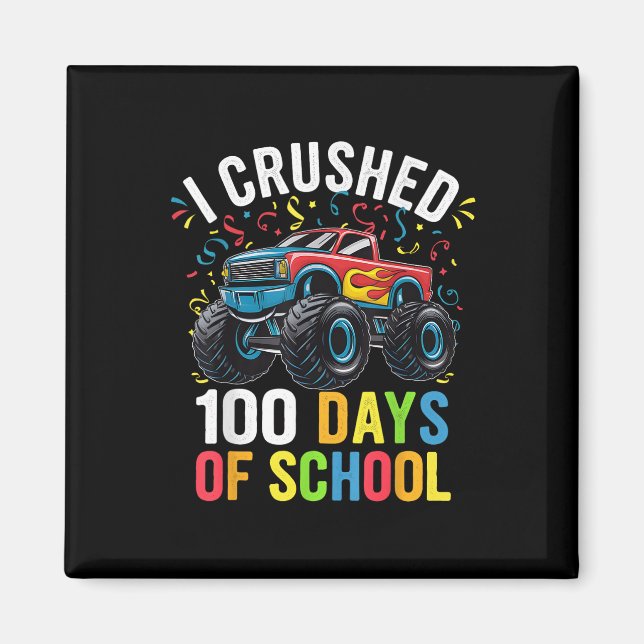 Íman 100 Dias De Caminhão-Monstro Escolar 100.º Dia De (Frente)