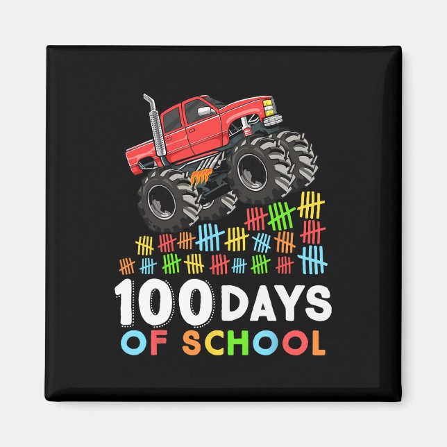 Íman 100 dias de caminhonete de monstro escolar 100º di (Frente)