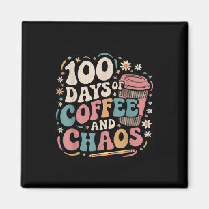 Íman 100 Dias De Caos De Café Camisa 100 Dia De
