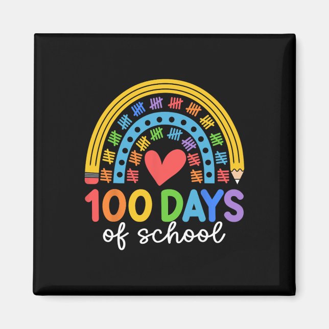 Íman 100 Dias De Design De Celebração Do Arco-Íris Esco (Frente)