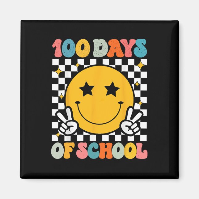 Íman 100 Dias De Ensino De Groovy Smile Face (Frente)