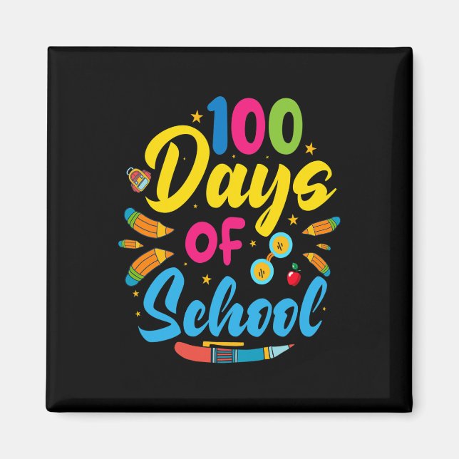 Íman 100 Dias De Escola 100.º Dia Da Escola (Frente)