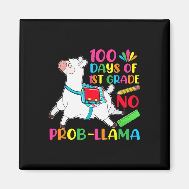 Íman 100 Dias De Escola 1rua Sem Probllama Llama (Frente)