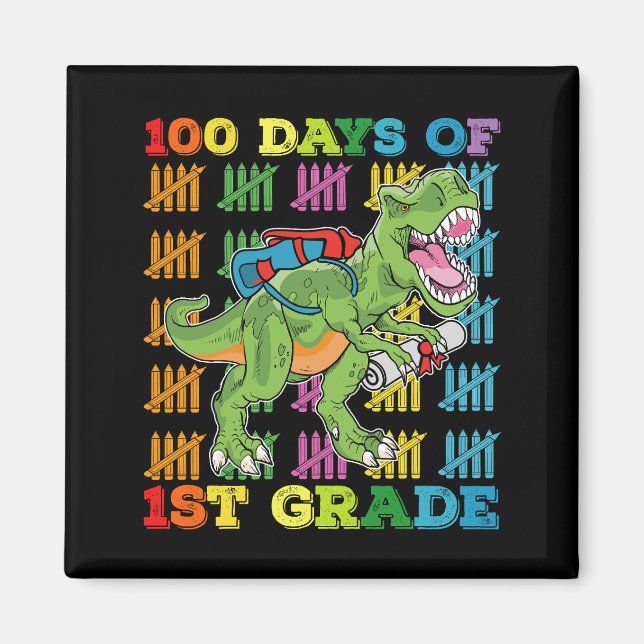 Íman 100 Dias De Escola De Dinossauro Rex Rex Da Classe (Frente)