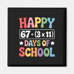 Íman 100 Dias De Escola Equação Matemática Groovy 67 Me