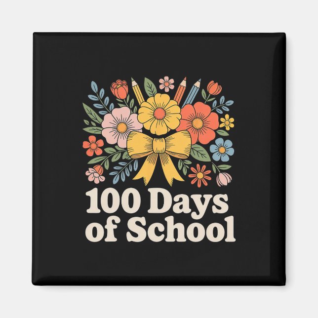 Íman 100 Dias De Escola Floral Clroom  (Frente)