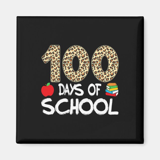 Íman 100 Dias De Escola Professor Leopardo 100º Dia De  (Frente)