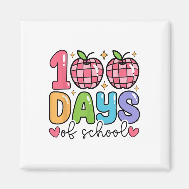 Íman 100 Dias De Escola Professores De Retrô Disco Feli (Frente)