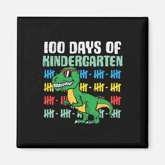 Íman 100 Dias De Jardim Infantil Trex Dinossaur 100 Dia (Frente)