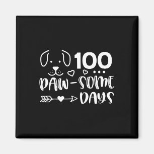 Íman 100 Dias De Pawsomness Cachorro Cute Feliz 100 D