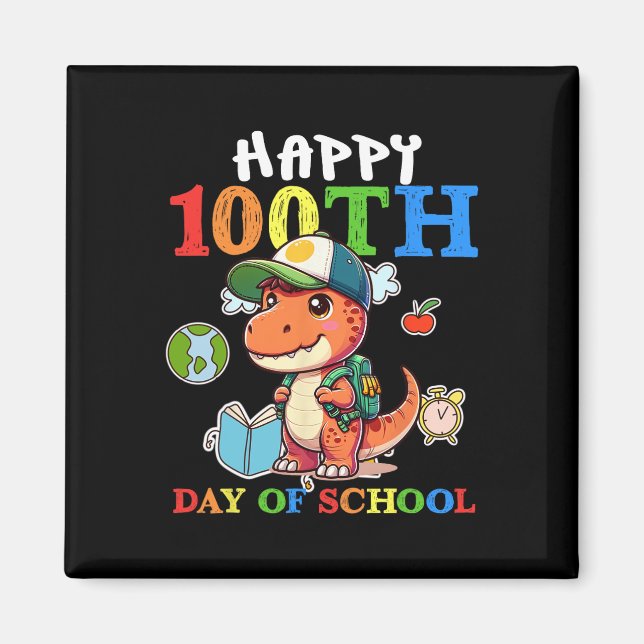 Íman 100 Dias De Professora Da Escola T Rex Dinossaur (Frente)