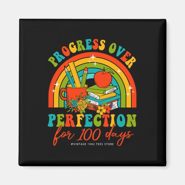 Íman 100 Dias De Progresso Do Professor Escolar Em Perf (Frente)