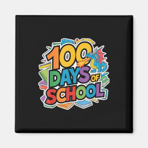 Íman 100 Dias De Tema De Dragão Escolar Crianças Profes
