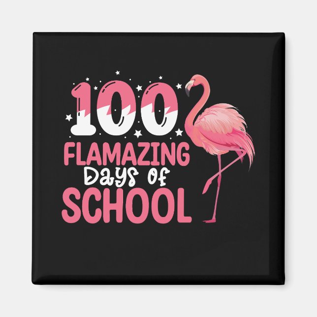 Íman 100 Dias Flamantes de Professor Flamingo Escolar (Frente)