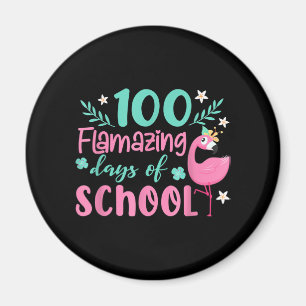 Íman 100 Dias Incríveis Da Escola Funny Flamingo
