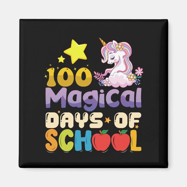 Íman 100 Dias Mágicos De Escola Professora Unicórnio (Frente)