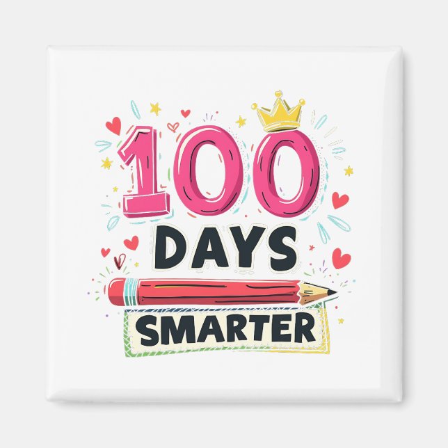 Íman 100 dias mais inteligentes de professor escolar (Frente)