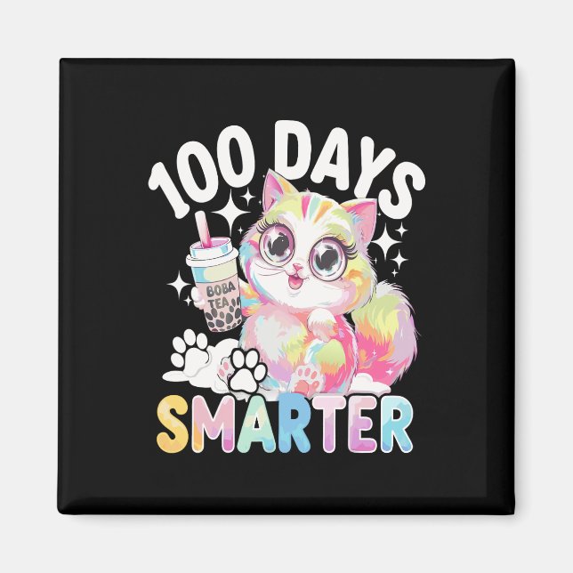 Íman 100 Dias Mais Inteligentes Figurino De Gato Kawaii (Frente)