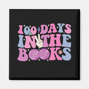 Íman 100 Dias Nos Livros Bola de Discoteca Groovy Retro