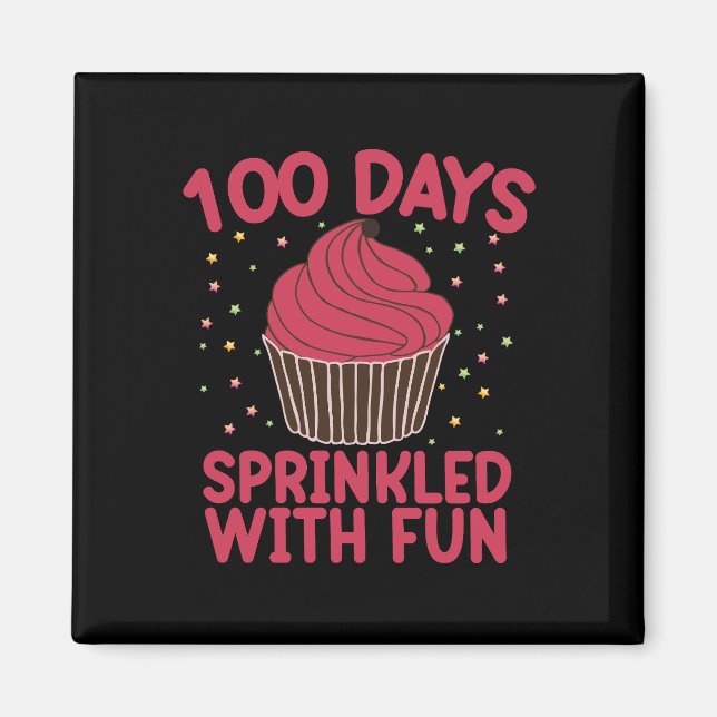 Íman 100 Dias Salpicados Com Diversão Cupcake Garota da (Frente)