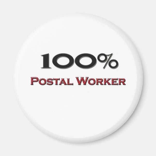 Íman 100% do trabalhador postal (Frente)