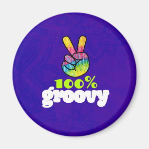 Íman 100% Groovy Rainbow com Sinal de Paz Mão