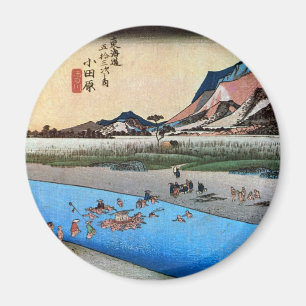 Íman 10. 小田原宿, 広重 Odawara-juku, Hiroshige,