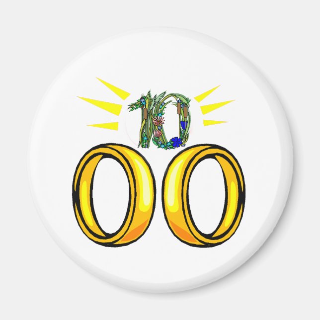 Íman 10 aniversário de casamento (Frente)