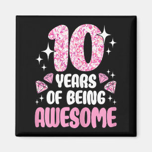 Íman 10 Anos De Ser Incrível Rosa Fofo Aniversário De 1