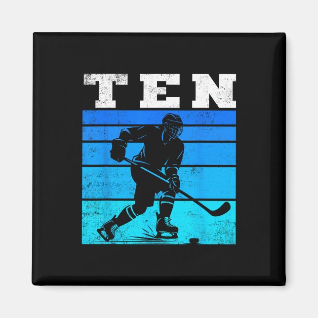 Íman 10th Birthday Ice Hockey Boys Ten Hockey Birthday  (Frente)