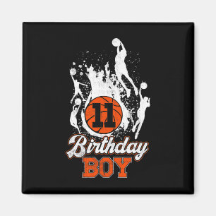 Íman 11 Birthday Bysketbyll Theme Birthday Boy 11 anos