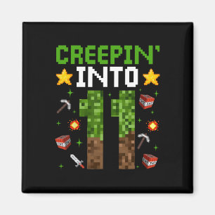 Íman 11 Birthday Gamer Pixel Creepin" Em 11 Vídeo G
