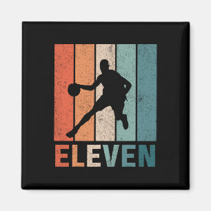 Íman 11 Birthday Retro Bysketbyll Amantes Meninos 11