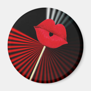 ÍMAN 1253 LÁBIOS DE BEIJOS DE BOCA BRANCA VERMELHA PRET