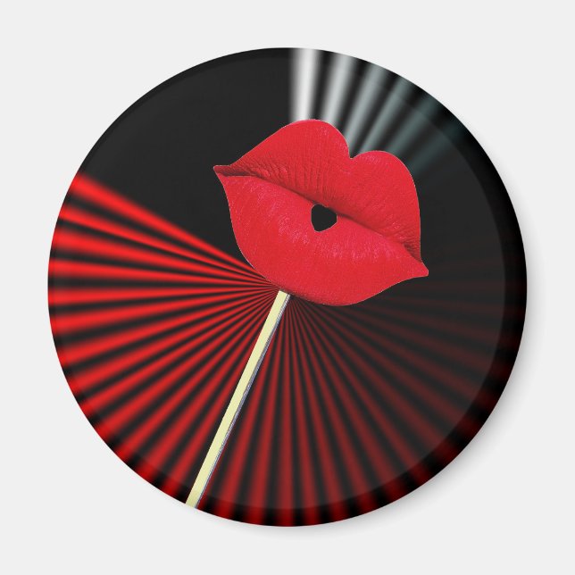 ÍMAN 1253 LÁBIOS DE BEIJOS DE BOCA BRANCA VERMELHA PRET (Frente)