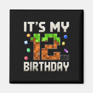 Íman 12 Aniversário De 12 Anos Menino De Aniversário Pi