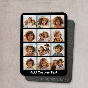 Íman 12 Colagem de Instagram de Fotos com Fundo Preto